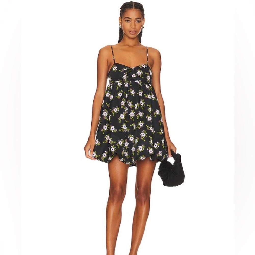 Free People Women's XL In A Bubble Mini Dress in Black NEW